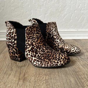 Leopard Print Velvet Ankle Boots